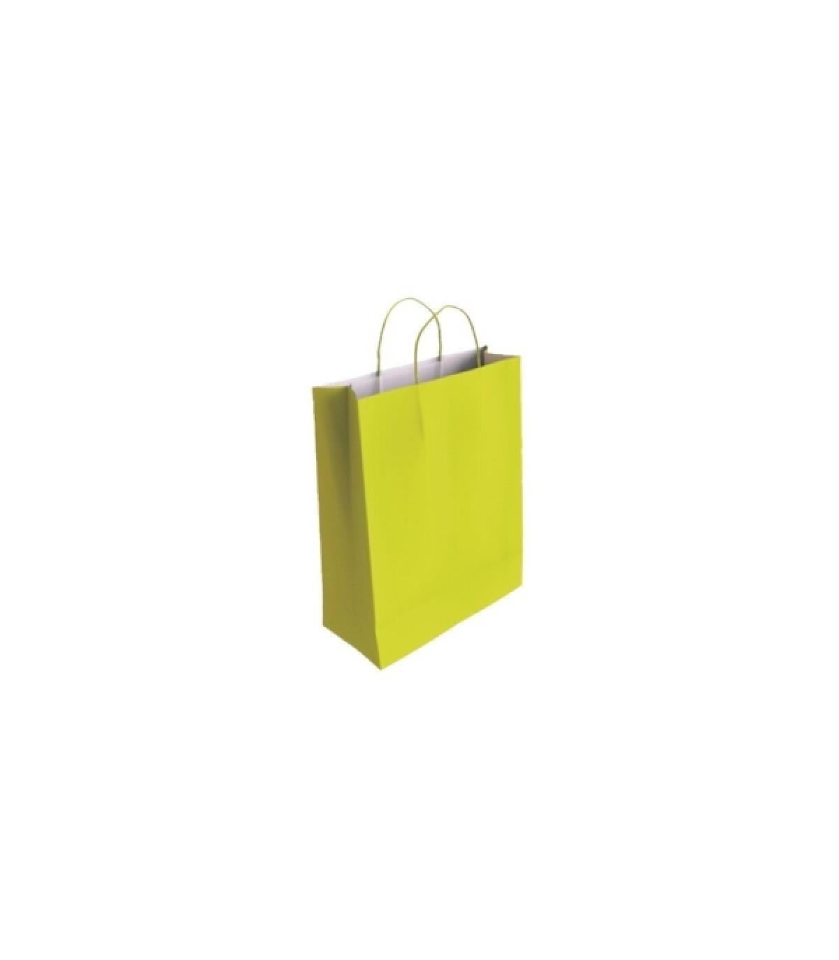 Bismark Bolsa de Papel Celulosa - Medidas 24x8x18cm - Color Pistacho Pack de 25