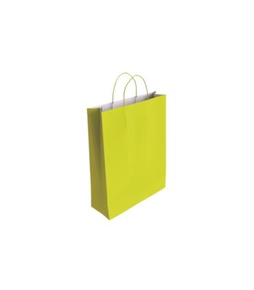 Bismark Bolsa de Papel Celulosa - Medidas 32x10x24cm - Color Pistacho Pack de 25