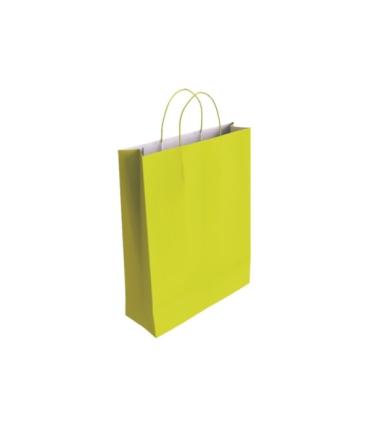 Bismark Bolsa de Papel Celulosa - Medidas 37x12x27cm - Color Pistacho Pack de 25