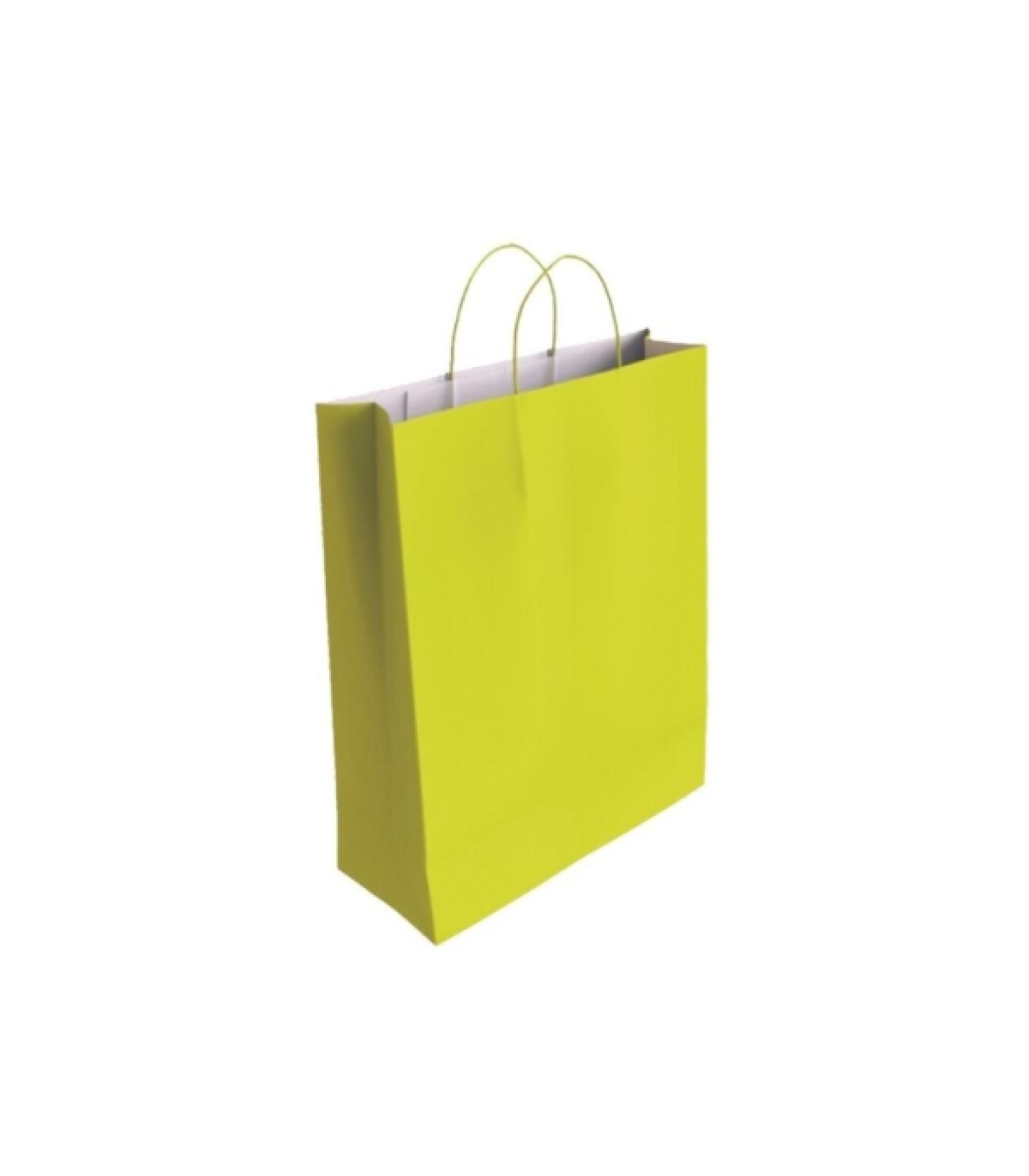 Bismark Bolsa de Papel Celulosa - Medidas 40x14x32cm - Color Pistacho Pack de 25
