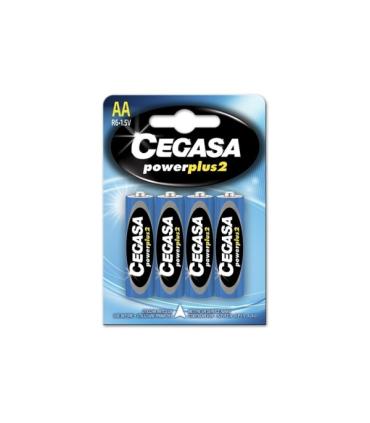 Cegasa Power Plus 2 Pack de 4 Pilas R6 AA - Pilas Salinas para Aparatos de Bajo Consumo