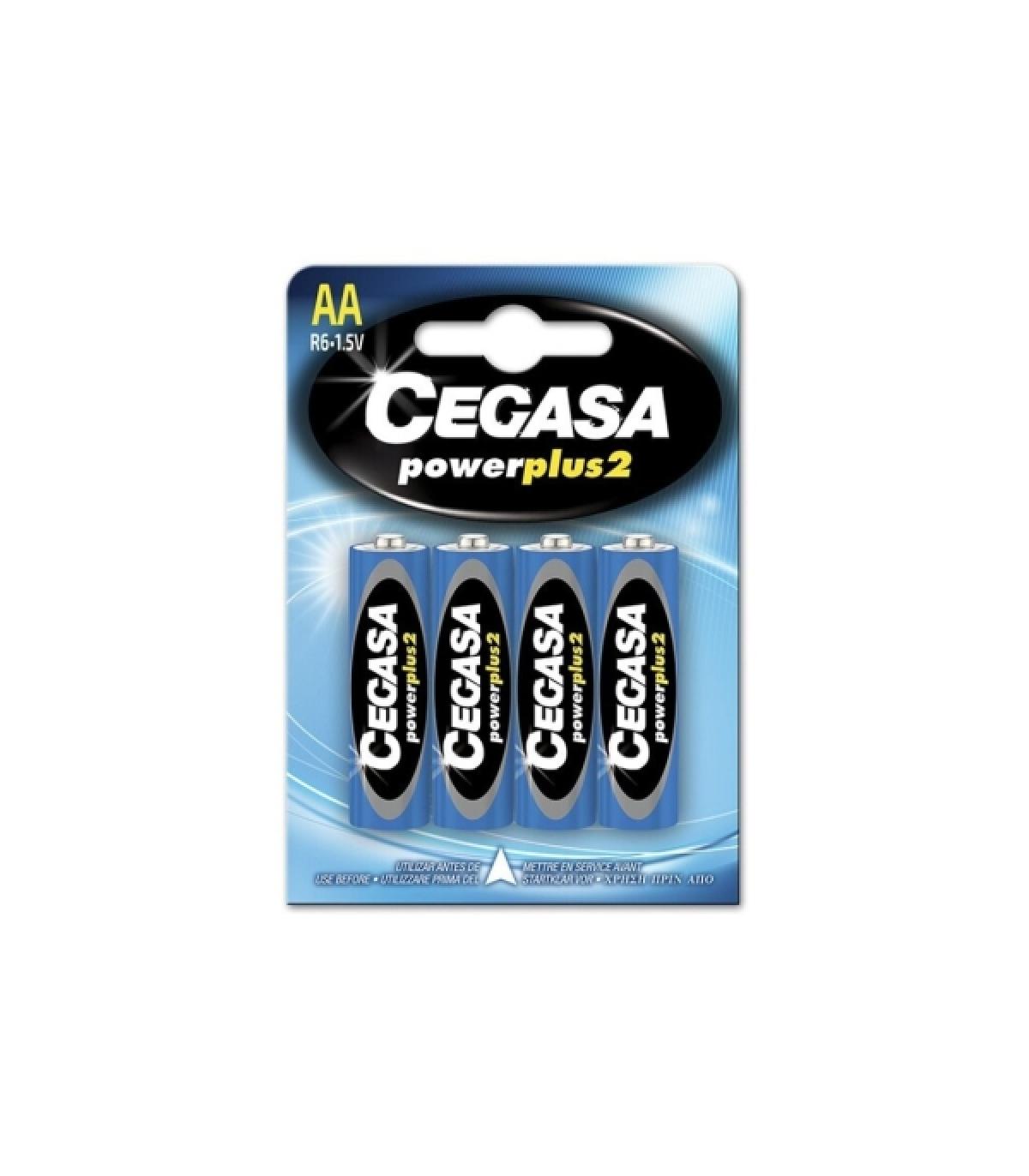 Cegasa Power Plus 2 Pack de 4 Pilas R6 AA - Pilas Salinas para Aparatos de Bajo Consumo