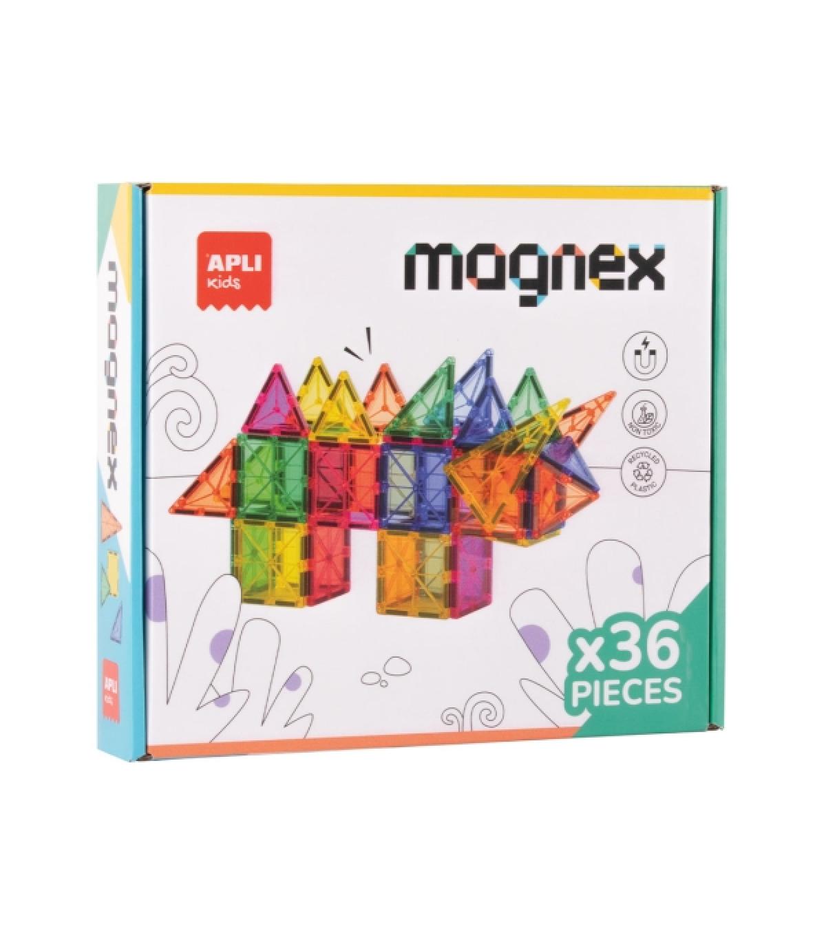Apli Magnex Juego de Construccion Magnetico - 36 Piezas Geometricas - Recomendado para Niños a partir de 3 Años