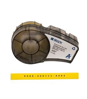 Brady M21-187-C-342-YL Cinta de Etiquetas Original Termocontractiles PermaSleeve - Texto Negro sobre Fondo Amarillo - Ancho 8,51