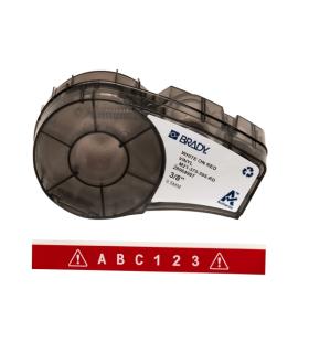 Brady M21-375-595-RD Cinta de Etiquetas Original Vinilo - Texto Blanco sobre Fondo Rojo - Ancho 9.53mm x 6,40m