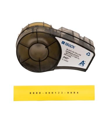 Brady M21-375-C-342-YL Cinta de Etiquetas Original Termocontractiles PermaSleeve - Texto Negro sobre Fondo Amarillo - Ancho 16,3
