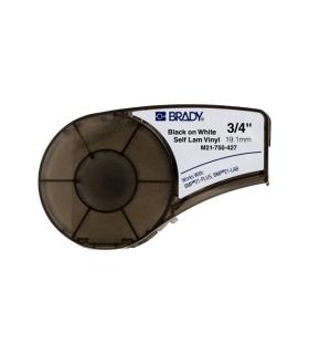 Brady M21-750-427 Cinta de Etiquetas Original de Vinilo - Texto Negro sobre Fondo Blanco - Ancho 19,1mm x 4,30m