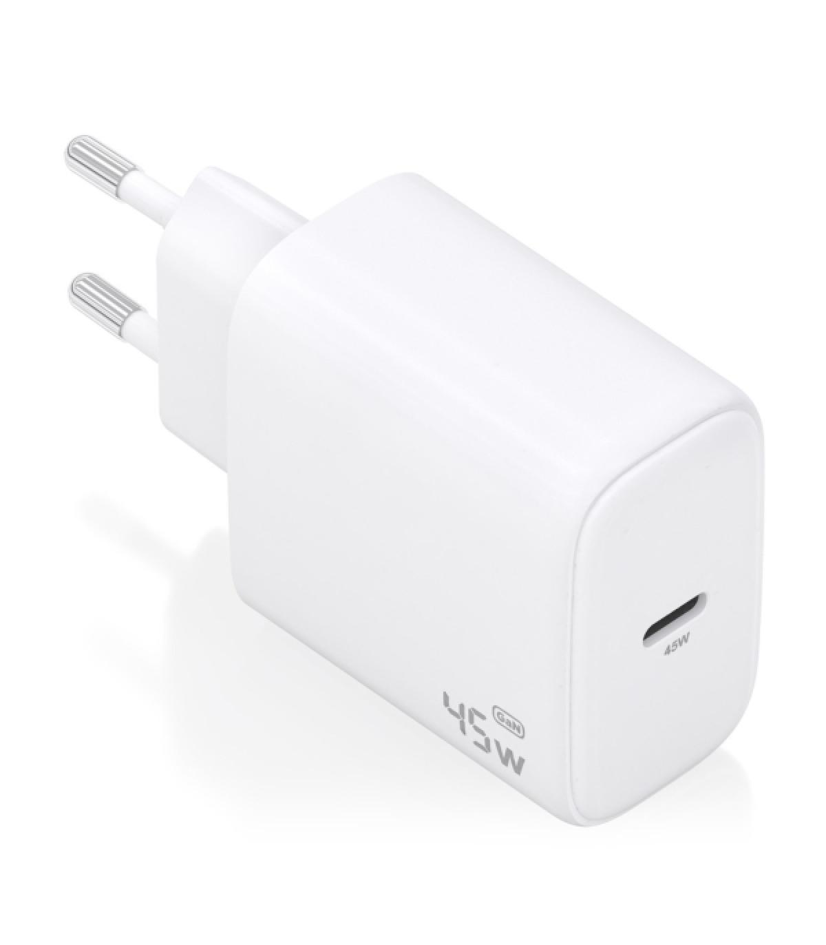 Aisens Cargador GAN 45W - USB-C PD3.0 QC4.0 - Color Blanco