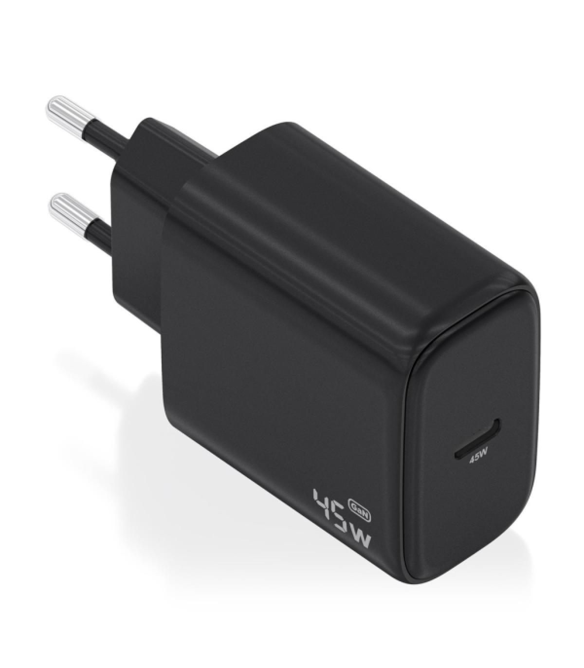 Aisens Cargador GAN 45W - USB-C PD3.0 QC4.0 - Color Negro