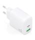 Aisens Cargador GAN 45W - 1xUSB-C PD3.0 QC4.0 y 1xUSB-A QC3.0 - Color Blanco