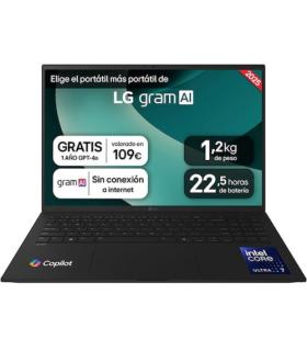 PORTATIL LG GRAM, 16", 16ZD90T, INTEL CORE ULTRA 7, 40,6 CM, 2560 X 1600 PIXELES, 16 GB, 1 TB, FREEDOS