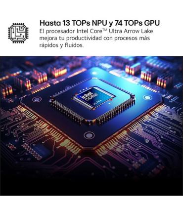 PORTATIL LG GRAM, 16", 16ZD90T, INTEL CORE ULTRA 7, 40,6 CM, 2560 X 1600 PIXELES, 16 GB, 1 TB, FREEDOS