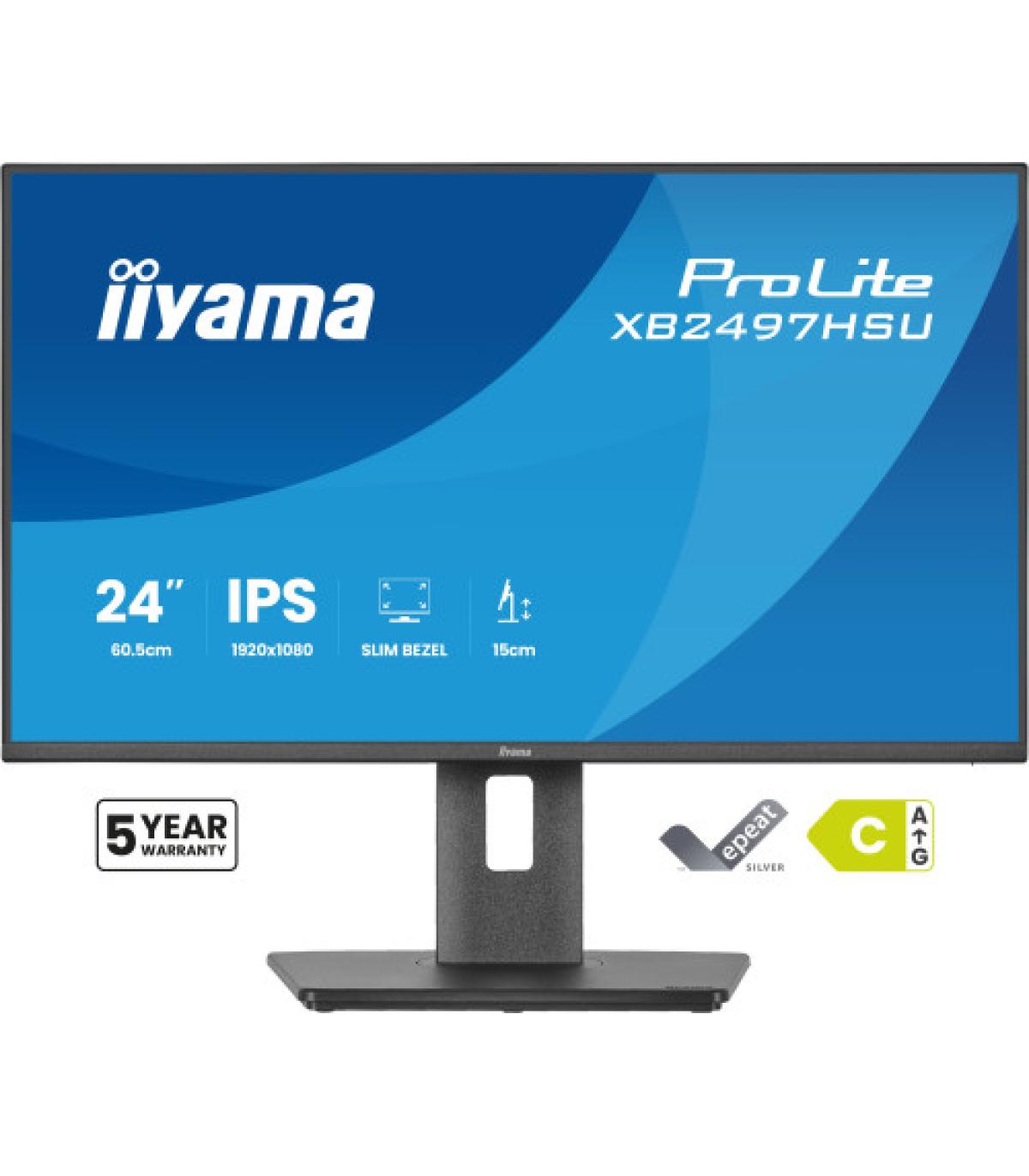 MONITOR IIYAMA PANTALLA PARA PC 60,5 CM (23,8") 1920 X 1080 PIXELES FULL HD LED PANEL IPS ERGONÓMICO HDMI DISPLAYPORT USB