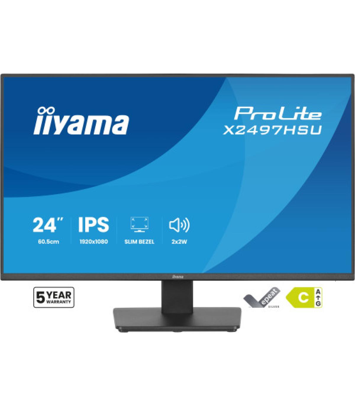 MONITOR IIYAMA PANTALLA PARA PC 60,5 CM (23,8") 1920 X 1080 PIXELES FULL HD LED PANEL IPS MARCO ULTRAFINO HDMI DISPLAYPORT USB