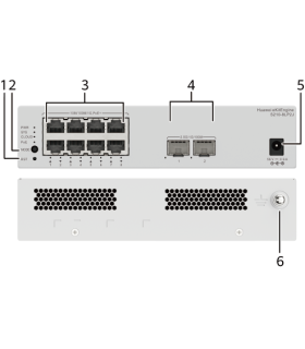 HUAWEI S210-8LP2J (8*10/100/1000BASE-T PORTS (32W POE+), 2*2.5GE SFP PORTS, WITH 1*AC POWER ADAPTER, FANLESS)"