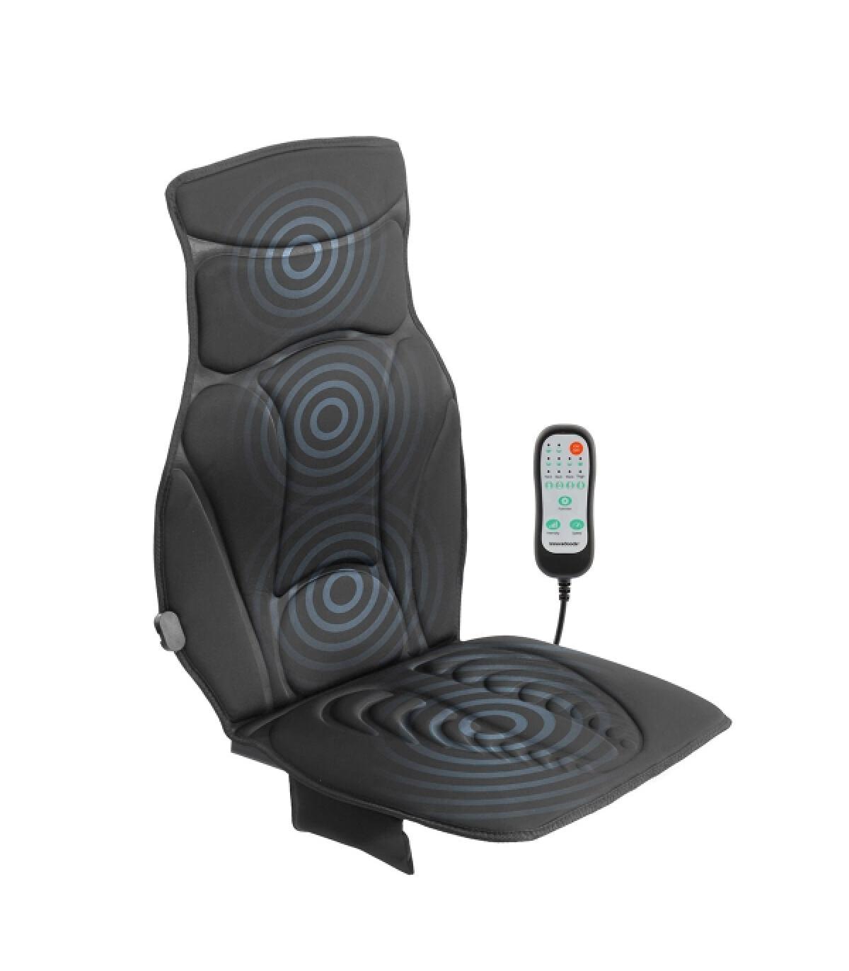 Innovagoods Shiatsu Asiento de Masaje Termico - 5 Modos - Funcion Calor - Regulable en Velocidad - Ergonomico - Incluye Adaptado