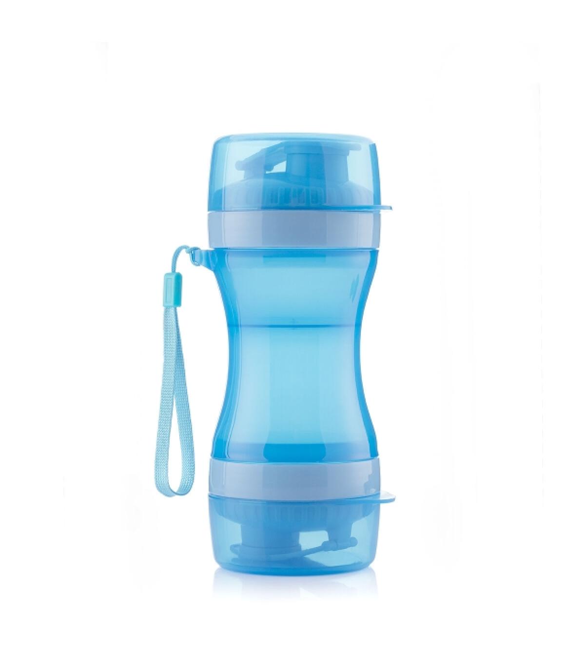 Innovagoods Pettap Botella 2 en 1 para Mascotas - Libre de BPA - Capacidad 500ml - Facil Limpieza - Incluye Tapas - Cordon de Tr