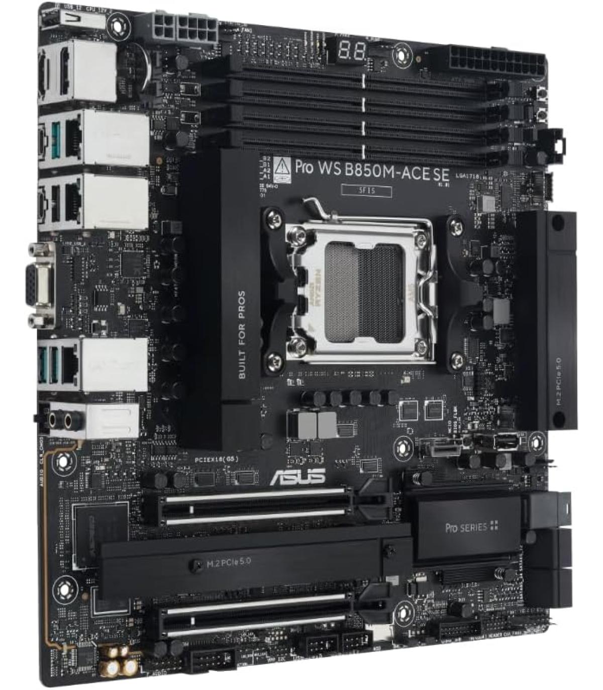 PLACA ASUS PRO WS B850M-ACE SE,AMD,AM5,B850,4DDR5,256GB,VGA+DP+HDMI+USB C,4SATA3+2M.2,1GB10+1GB2.5+1GB1+WIFI6+BT5.3,6USB3.2,MATX