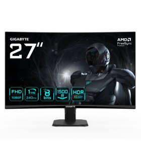 MONITOR GIGABYTE 27" GS27FC2,CURVO,VA 1500R,1920X1080 (FHD),0.31PP,3000:1,1MS,240HZ,2HDMI+1DP