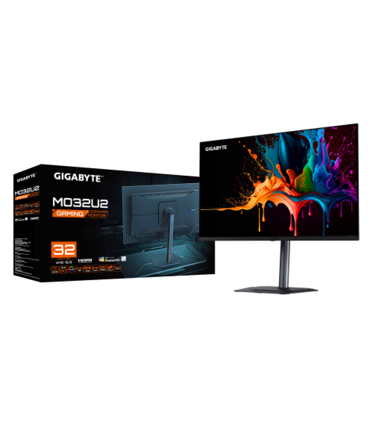 MONITOR GIGABYTE 32" MO32U2,3840X2160 (OLED UHD),0.18PP,1000:0,03MS,165HZ,2HDMI+1DP+3USB3.2+USB TYPE C,ALTAVOCES