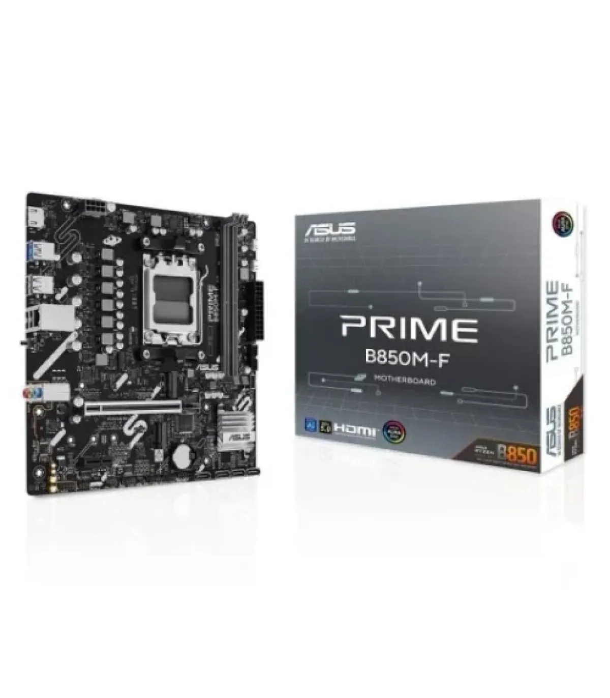 PLACA ASUS PRIME B850M-F,AMD,AM5,B850,2DDR5,128GB,1HDMI,4SATA3+2M.2,GBLAN,5USB3.2,MATX
