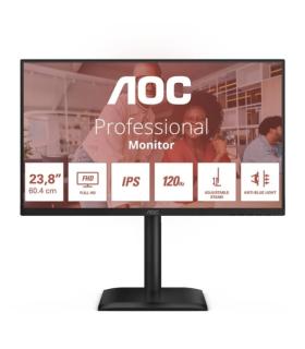 AOC Monitor 23.8" LED IPS FullHD 120Hz - Respuesta 4ms - Ajustable en Altura, Giratorio e Inclinable - Altavoces 4W - USB, HDMI.