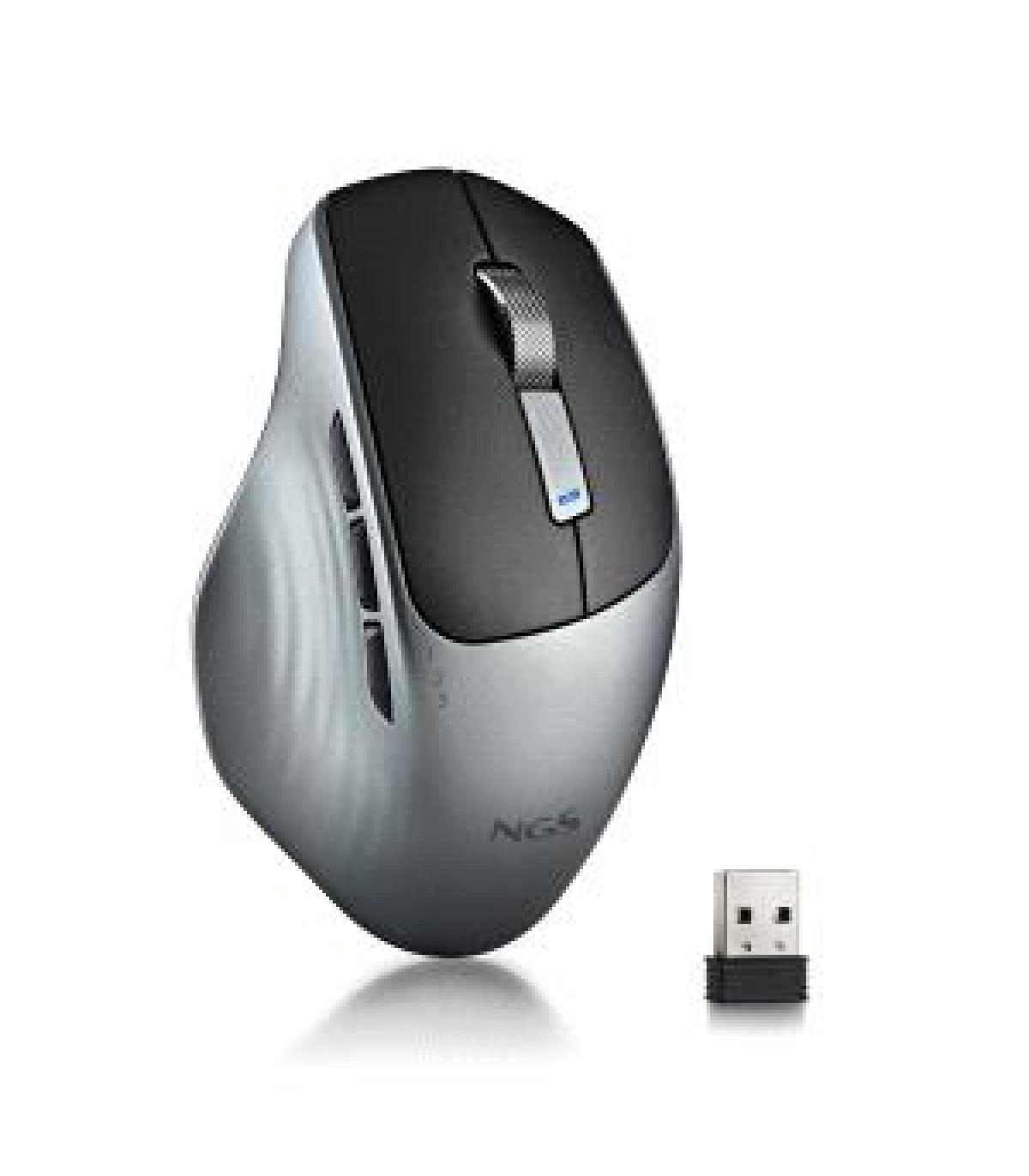 NGS Raton Inalambrico Multimodo 1600 DPI - 6 Botones y Rueda de Desplazamiento - Teclas Silenciosas - Color Negro