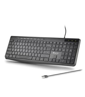 NGS Spectra Teclado USB Ultra Slim - USB-A - Silencioso - Indicadores LED - Color Negro