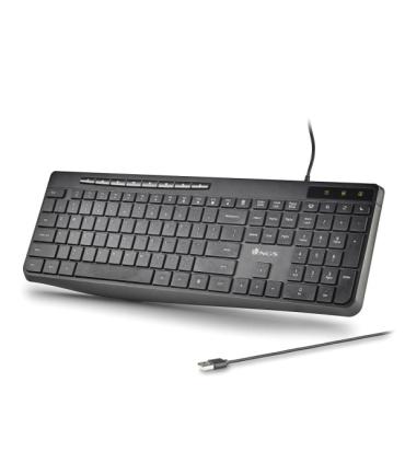 NGS Spectra Teclado USB Ultra Slim - USB-A - Silencioso - Indicadores LED - Color Negro