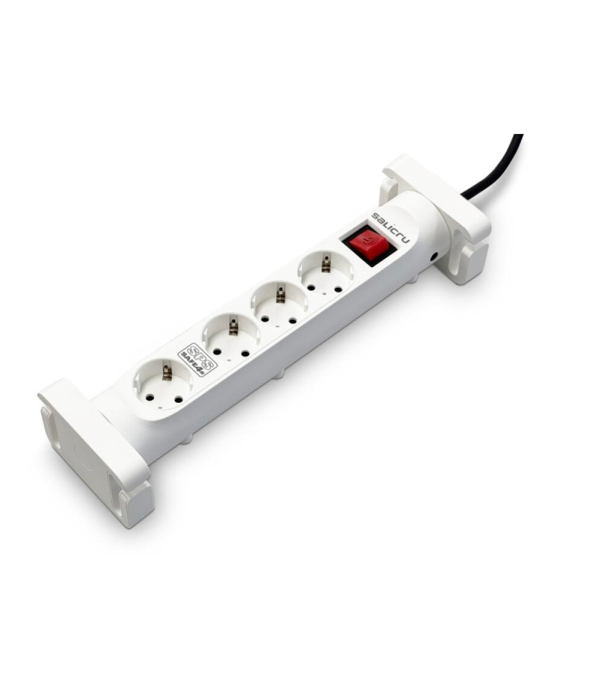 Salicru Regleta SPS SAFE 4S Protectores Electricos Activos de Ultima Generacion - 4 Tomas Schuko - Color Blanco