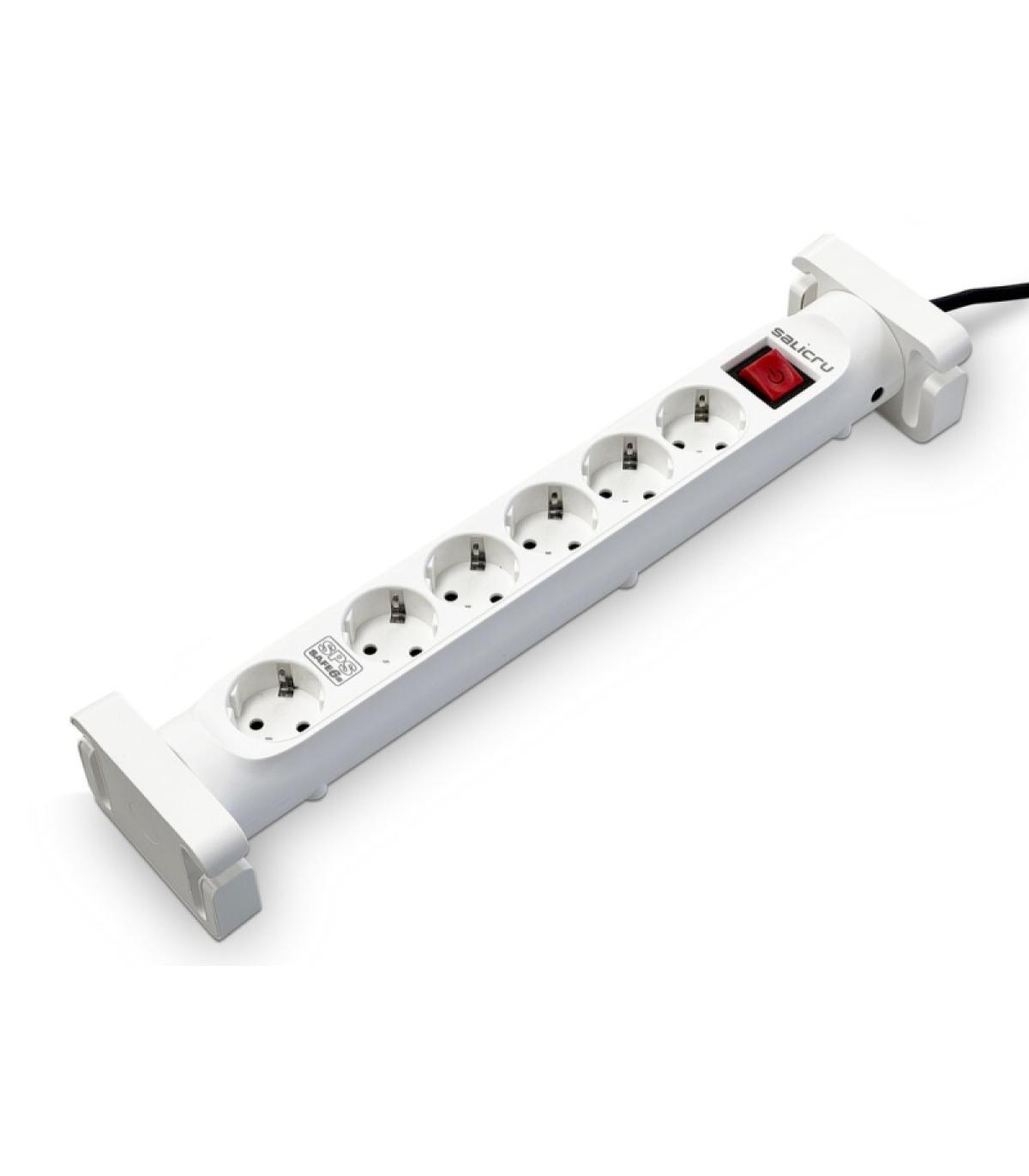 Salicru Regleta SPS SAFE 6S Protectores Electricos Activos de Ultima Generacion - 6 Tomas Schuko - Color Blanco