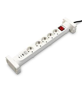 Salicru Regleta SPS SAFE 5S+ Protectores Electricos Activos de Ultima Generacion - 5 Tomas Schuko - 1xUSB-A, 2xUSB-C - Color Bla