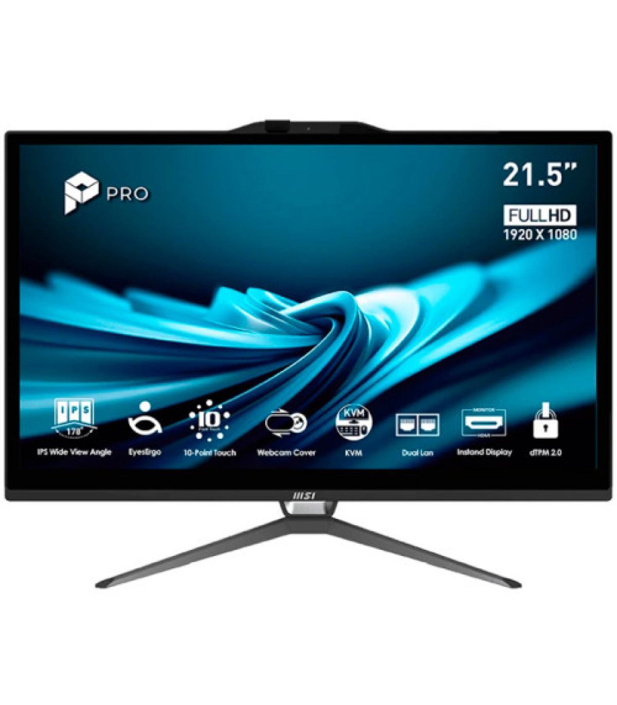 MSI AIO PRO AP222T 14M-495EU. 21.5" IPS 1920x1080 (FHD). I3 14100. UMA GRAPHICS. 8GB*1. 256GB SSD. W11 HOME
