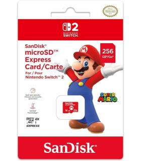Nintendo Tarjeta Micro SD Sandisk para Consola Nintendo Switch 2 - Capacidad 256Gb - Logotipo de Mario Bros - Velocidades Rapida