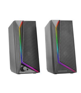 Mars Gaming MS72 Altavoces Gaming de 15W - Luces RGB - Jack 3.5mm - Procesador de Sonido DSP - 178x79x110mm - Color Negro