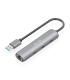 Aisens ASUC-4P037-GR Adaptador de Red USB 3.0 a Ethernet Gigabit + Hub 3xUSB-C - 15cm - Color Gris