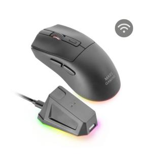 Mars Gaming MM-T3 Raton Inalambrico Ultraligero - 14400dpi - Bluetooth 5.0 - Rf 2.4Ghz - Switches HUANO - Base con Luces RGB ..