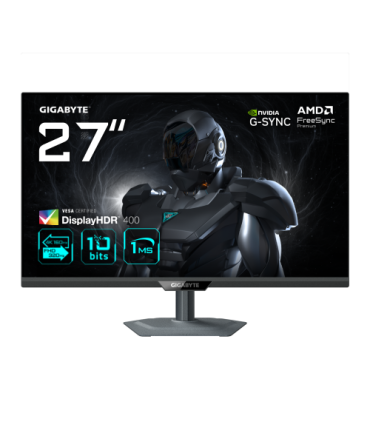 MONITOR GIGABYTE 27" G27Q20,SS IPS,2560X1440 (QHD),16:9,0.5MS,IPS,1000:1,210HZ,2HDMI+1DP+1USB2.0+1 TYPE C,AJUSTABLE,NEGRO