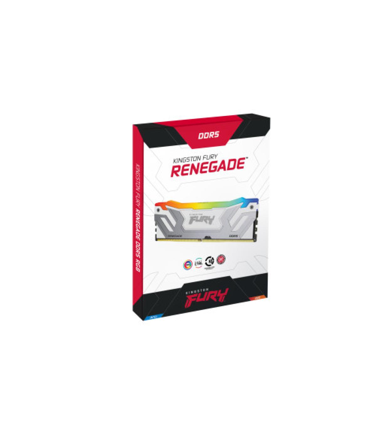 MEMORIA KINGSTON 24GB 8400MT/S DDR5 CL40 CUDIMM FURY RENEGADE RGB WHITE XMP - KF584CU40RWA-24