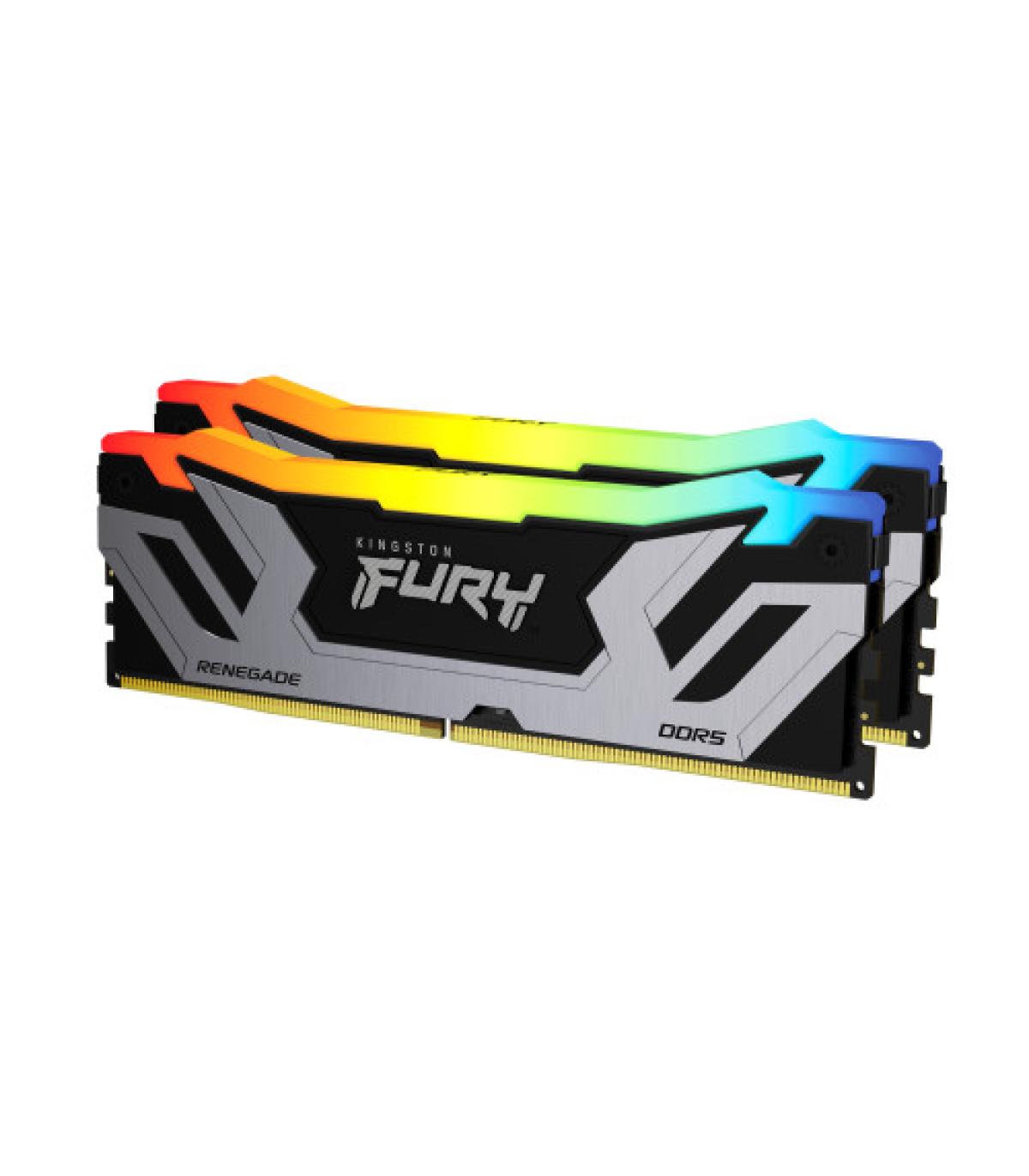 MEMORIA KINGSTON 48GB 8400MT/S DDR5 CL40 CUDIMM (KIT OF 2) FURY RENEGADE RGB SILVER XMP - KF584CU40RSAK2-48