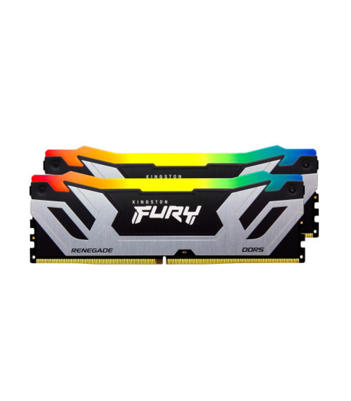 MEMORIA KINGSTON 48GB 8400MT/S DDR5 CL40 CUDIMM (KIT OF 2) FURY RENEGADE RGB SILVER XMP - KF584CU40RSAK2-48