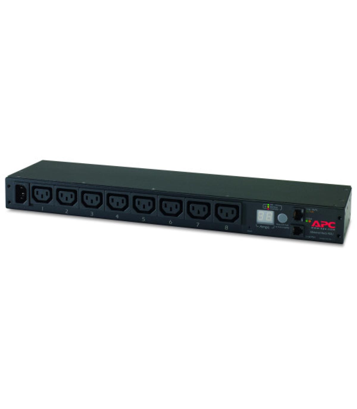 APC RACK PDU, METERED, 1U, 12A/208V, 10A/230V, (8) C13