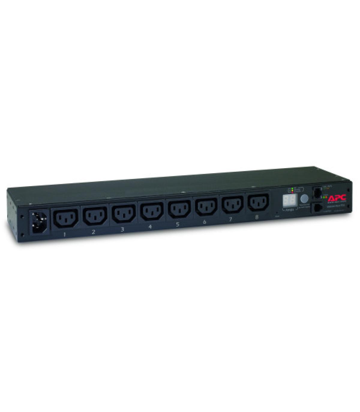 APC RACK PDU, METERED, 1U, 12A/208V, 10A/230V, (8) C13