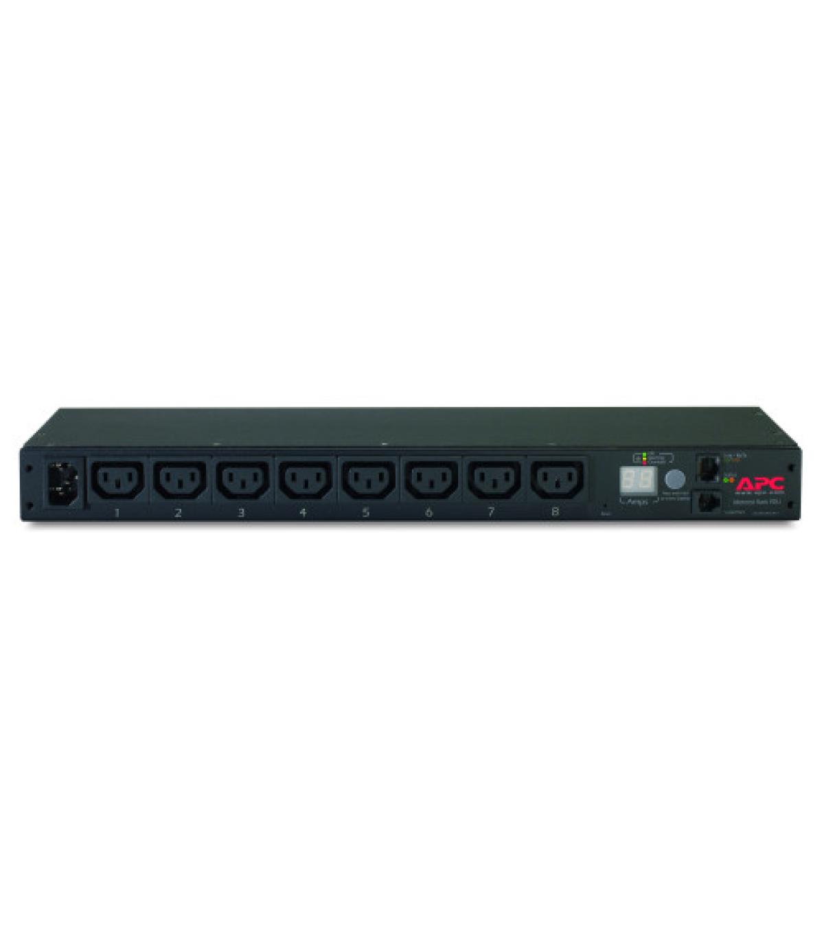APC RACK PDU, METERED, 1U, 12A/208V, 10A/230V, (8) C13