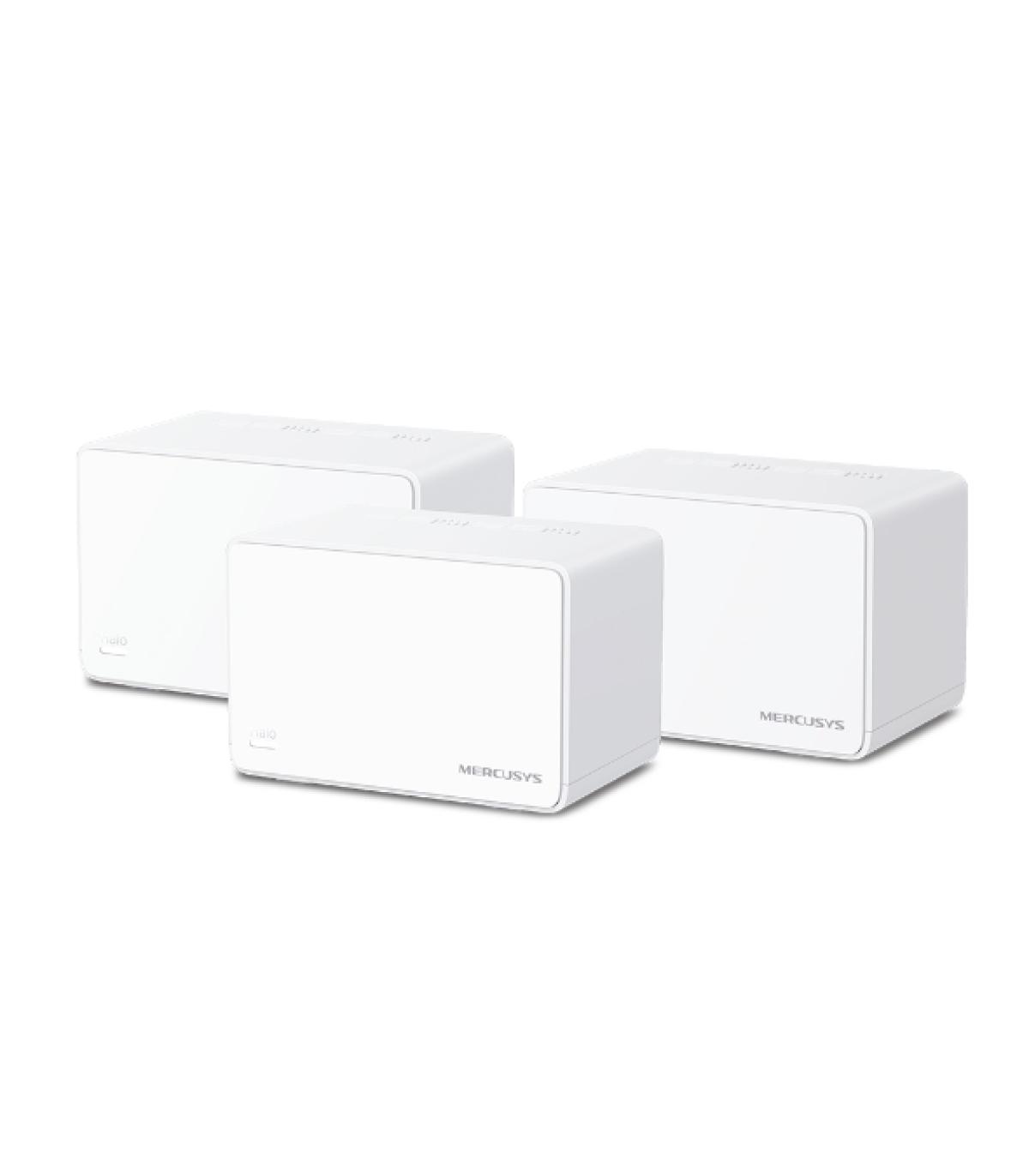 Mercusys Halo H80X Pack de 3 Unidades Sistema Wi Fi 6 Mesh AX3000 - Cobertura Hasta 650m2 - Velocidad hasta 3000 Mbps - Color Bl