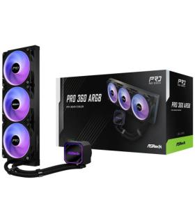 SISTEMA DE REFRIGERACION ASROCK PARA CPU PRO 360 ARGB,1851/1700/AM5/AM4,3X120MM,ARGB,NEGRO