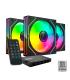 Mars Gaming MF-3DPROKIT Pack de 3 Ventiladores de 120mm - Iluminacion ARGB Infinity Mirror 360º - Silencioso 12dB - Mando a Dist