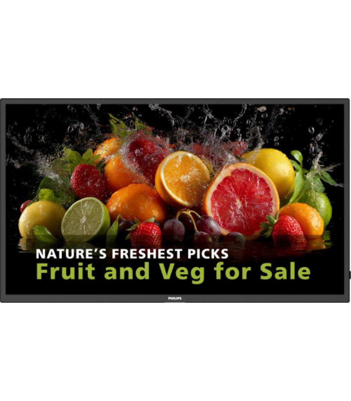 PHILIPS 24x7 ( ANDROID 11 SoC) 55" D-LINE, UHD, 600CD, 24/7 LANDSCAPE & PORTRAIT, ANDROID 14, MEDIAPLAYER, FULL FAILOVER, WIFI..