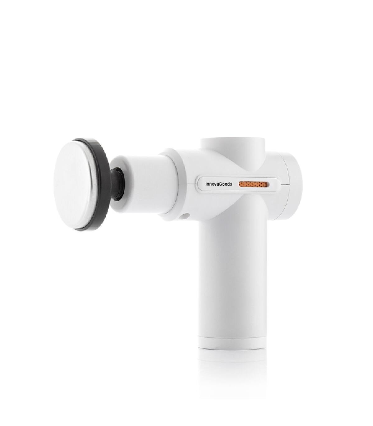 Innovagoods Masajeador Pistola de Masaje Muscular con Calor y Frio - 6 Cabezales Intercambiables - 6 Velocidades - Pantalla LCD.