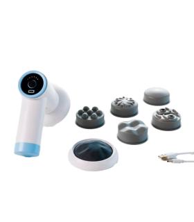 Innovagoods CellyGun Pistola Masajeadora Anticelulitica Recargable 6 en 1 - 5 Cabezales Intercambiables - 6 Niveles de Intensida